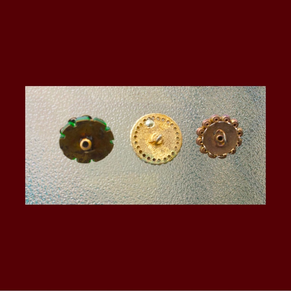 Bundle 3 VTG 50s Jewel Tone & Rhinestone Buttons - Picture 12 of 13